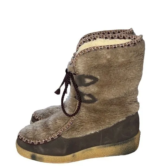 Snowland Vintage Lace Up‎ Mid-Calf Winter Boots