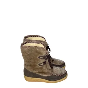 Snowland Vintage Lace Up‎ Mid-Calf Winter Boots