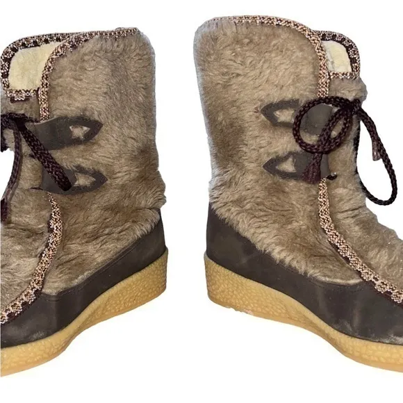 Snowland Vintage Lace Up‎ Mid-Calf Winter Boots