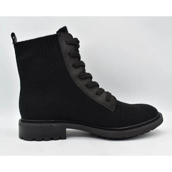Sofft Womens Size 8.5 Landee Black Lace Up Knit Combat Boots