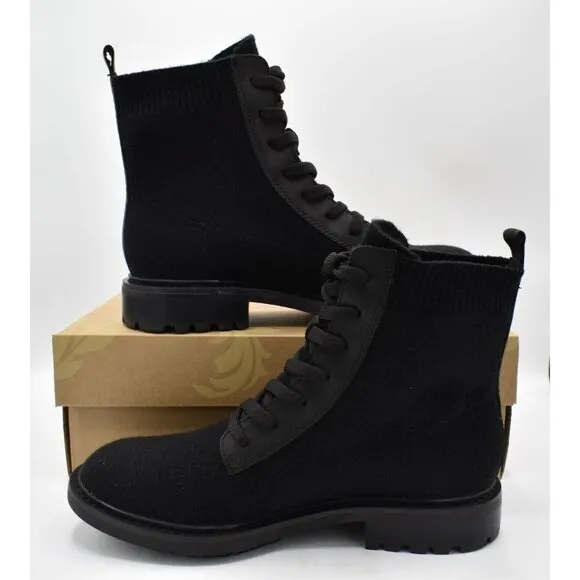 Sofft Womens Size 8.5 Landee Black Lace Up Knit Combat Boots