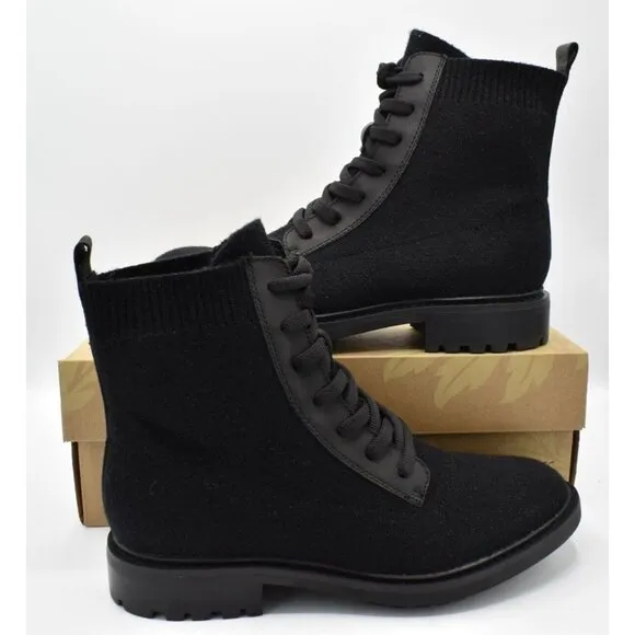 Sofft Womens Size 8.5 Landee Black Lace Up Knit Combat Boots