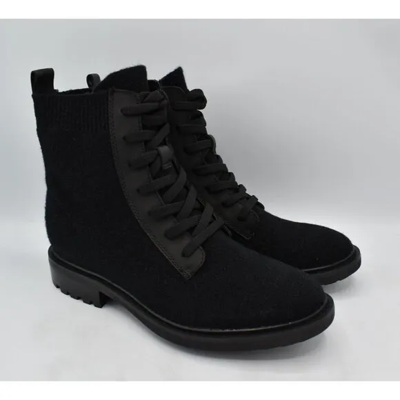 Sofft Womens Size 8.5 Landee Black Lace Up Knit Combat Boots