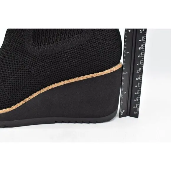 Sofft Women Size 9 Eiley Black Knit Water Resistant Wedge Chelsea Boots