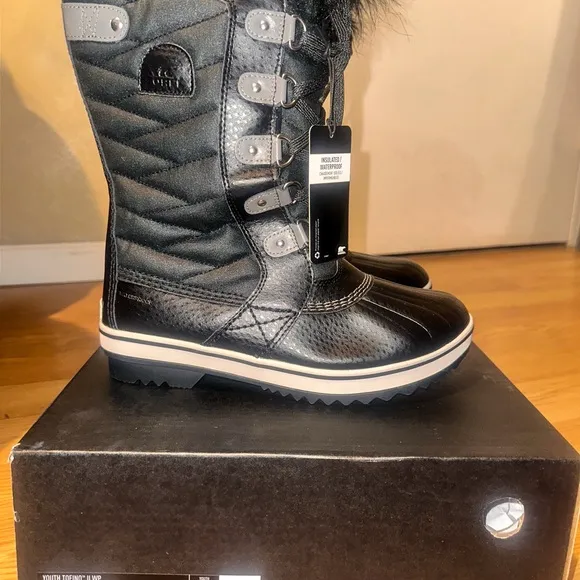 Sorel Black Insulated Rain &amp; Snow Boots Lace-Up