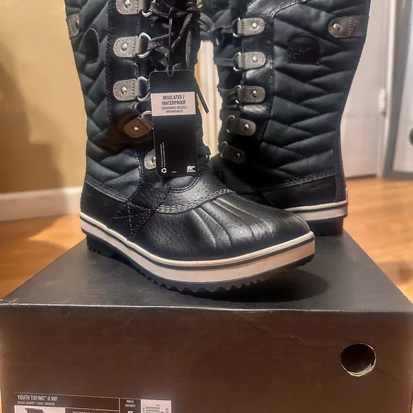 Sorel Black Insulated Rain &amp; Snow Boots Lace-Up