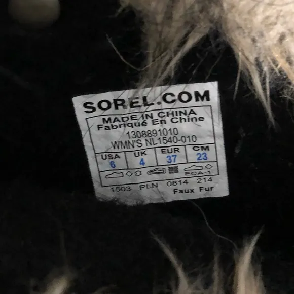 Sorel Black Joan Of Arctic Faux Fur Tall Boots Size 6 US $210