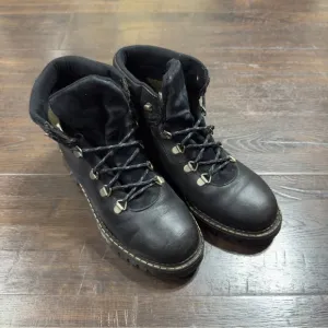 Sorel Black Leather Ankle Lace Front Boots Size 7 Women