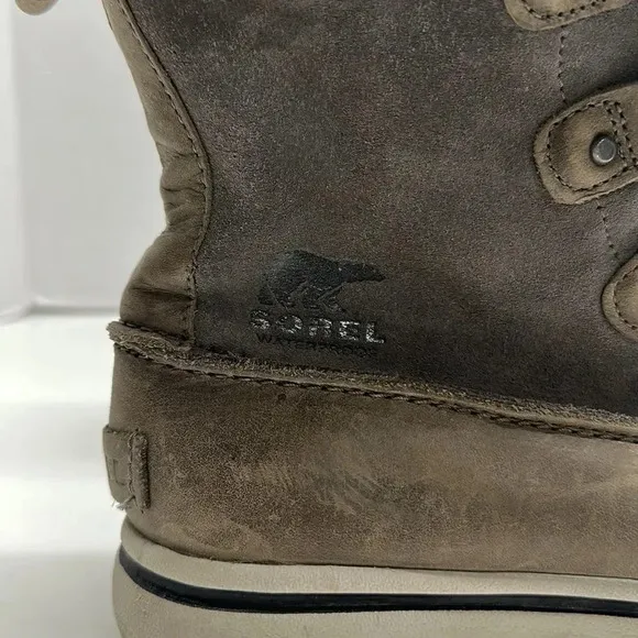 Sorel Boots Cozy Joan Lace Up Gray Faux Fur Suede Winter NL2745-052 Womens 8.5