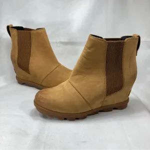 Sorel Boots Joan of Arctic Wedge ll Ankle Boots Tan Brown Women Sz 7 NL3022-224