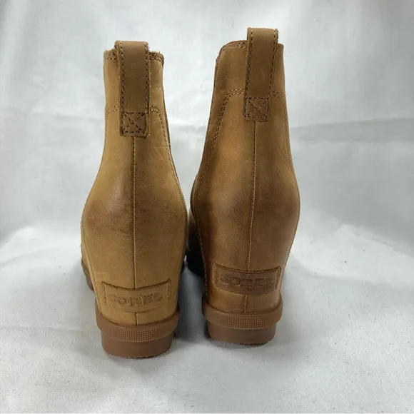 Sorel Boots Joan of Arctic Wedge ll Ankle Boots Tan Brown Women Sz 7 NL3022-224