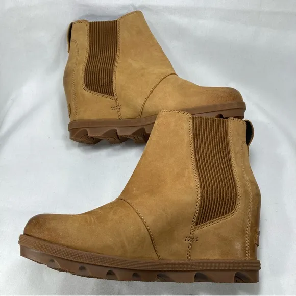 Sorel Boots Joan of Arctic Wedge ll Ankle Boots Tan Brown Women Sz 7 NL3022-224
