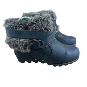 Sorel Boots Womens Size 8.5 Dark Gray Suede Waterfall NL1964-225
