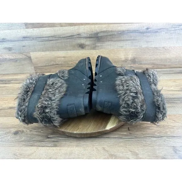 Sorel Boots Womens Size 8.5 Dark Gray Suede Waterfall NL1964-225