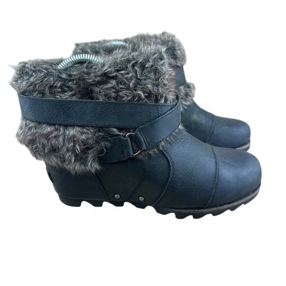Sorel Boots Womens Size 8.5 Dark Gray Suede Waterfall NL1964-225