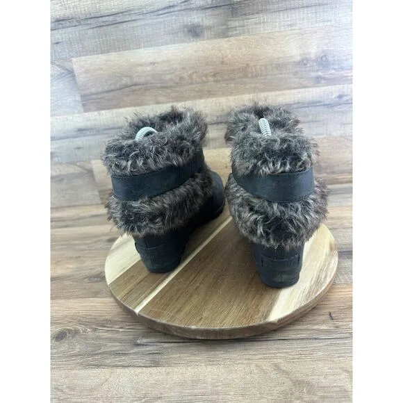 Sorel Boots Womens Size 8.5 Dark Gray Suede Waterfall NL1964-225
