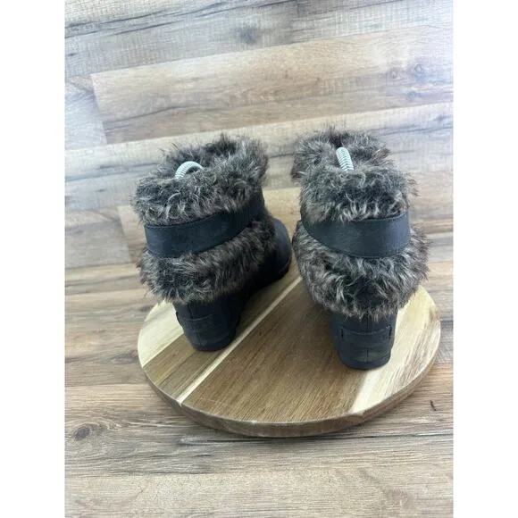Sorel Boots Womens Size 8.5 Dark Gray Suede Waterfall NL1964-225