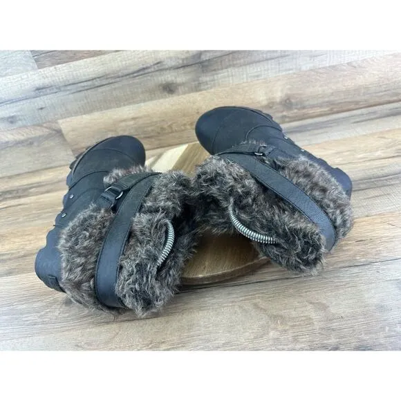 Sorel Boots Womens Size 8.5 Dark Gray Suede Waterfall NL1964-225