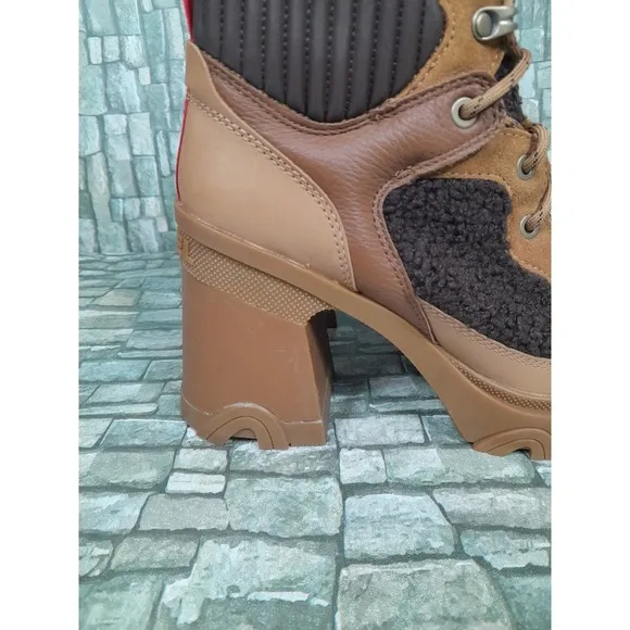 Sorel Brex Cozy Heeled Leather Boots Women Sz 8