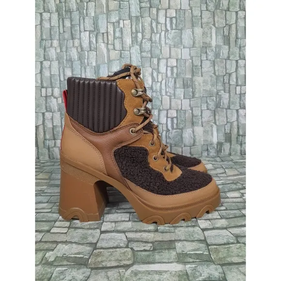 Sorel Brex Cozy Heeled Leather Boots Women Sz 8