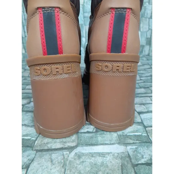 Sorel Brex Cozy Heeled Leather Boots Women Sz 8