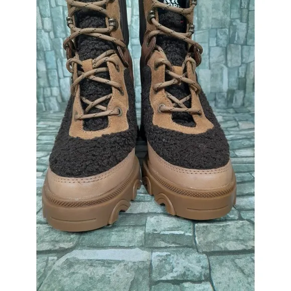 Sorel Brex Cozy Heeled Leather Boots Women Sz 8