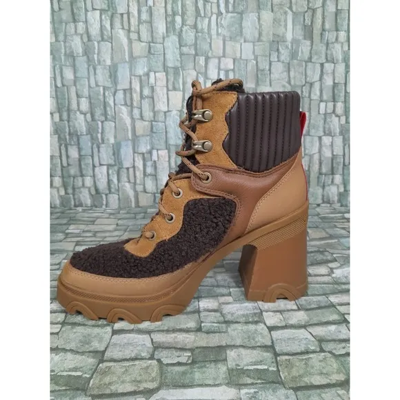 Sorel Brex Cozy Heeled Leather Boots Women Sz 8