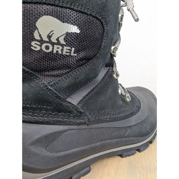 Sorel Buxton Lace Waterproof Boots Size 8.5 Mens, 10 Wms Black Insulated Hiking