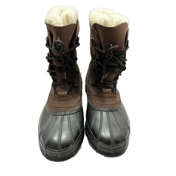 Sorel Caribou 11 Duck Waterproof Snow Boots Men's Size 11 Black and Brown