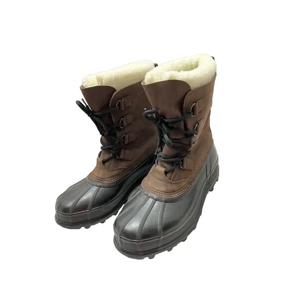 Sorel Caribou 11 Duck Waterproof Snow Boots Men's Size 11 Black and Brown