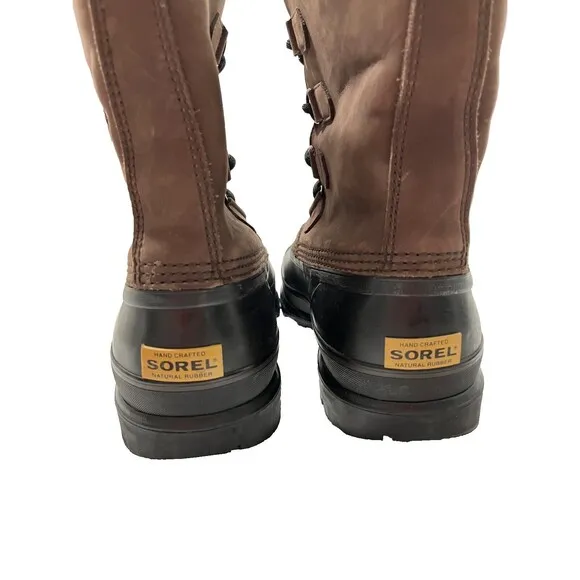 Sorel Caribou 11 Duck Waterproof Snow Boots Men's Size 11 Black and Brown