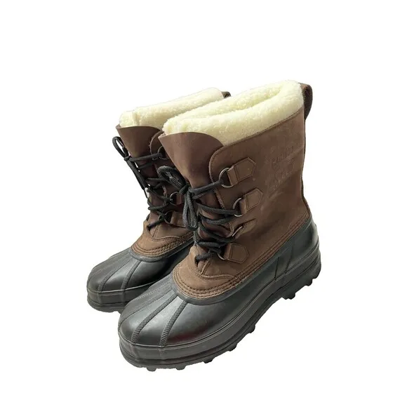 Sorel Caribou 11 Duck Waterproof Snow Boots Men's Size 11 Black and Brown