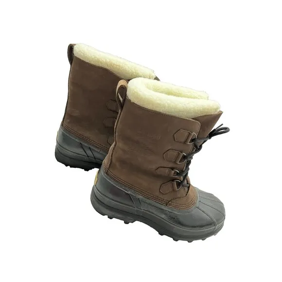 Sorel Caribou 11 Duck Waterproof Snow Boots Men's Size 11 Black and Brown