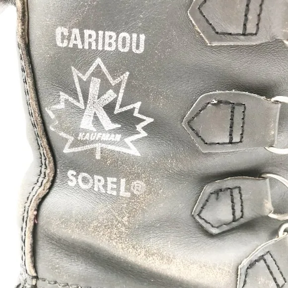SOREL Caribou Gray Leather Outdoor Waterproof Snow Boots Womens 7