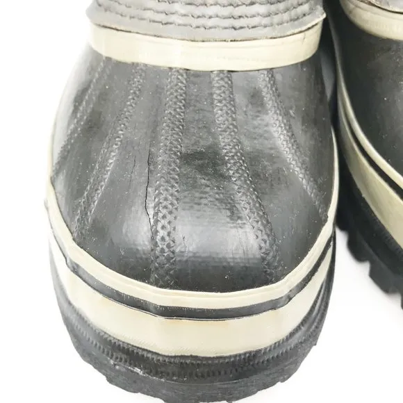SOREL Caribou Gray Leather Outdoor Waterproof Snow Boots Womens 7