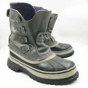 SOREL Caribou Gray Leather Outdoor Waterproof Snow Boots Womens 7