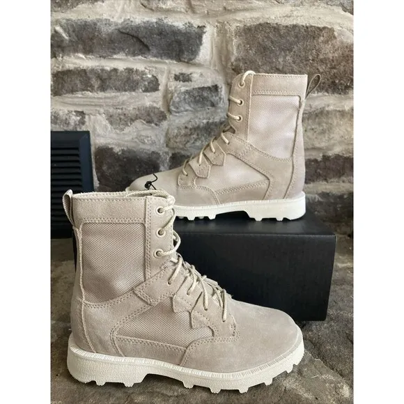 Sorel Caribou OTM WP Waterproof Suede Lace Up Boots Natural Tan Women Size 6