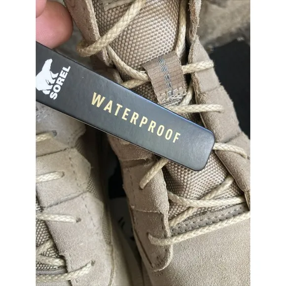 Sorel Caribou OTM WP Waterproof Suede Lace Up Boots Natural Tan Women Size 6