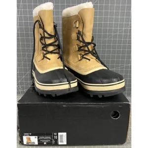 SOREL Caribou Women's Cold Weather Boots Buff Sz. 10  Leather NEW Waterproof