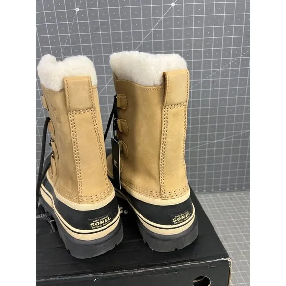 SOREL Caribou Women's Cold Weather Boots Buff Sz. 10  Leather NEW Waterproof