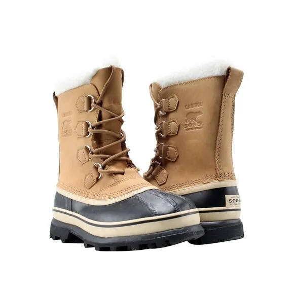 SOREL Caribou Women's Cold Weather Boots Buff Sz. 10  Leather NEW Waterproof