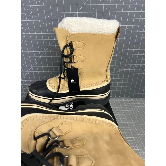 SOREL Caribou Women's Cold Weather Boots Buff Sz. 10  Leather NEW Waterproof