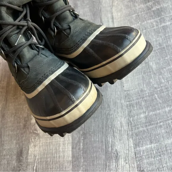 SOREL CARIBOU WP WINTER BOOTS BLACK MEN Size 8