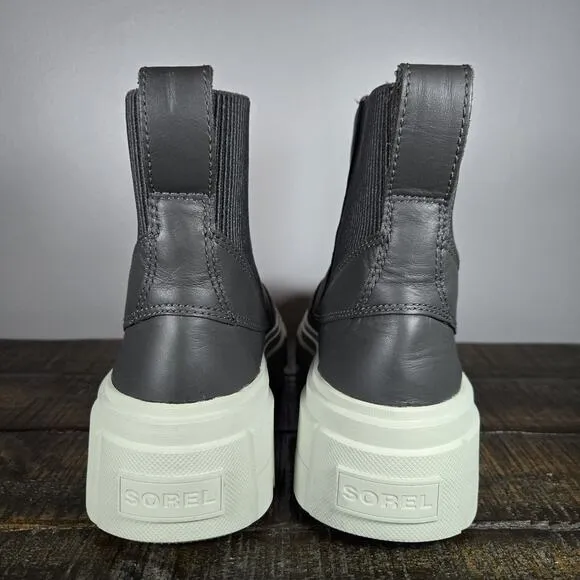 Sorel Caribou X Womens Size 6.5 Platform Waterproof Leather Ankle Boots Gray