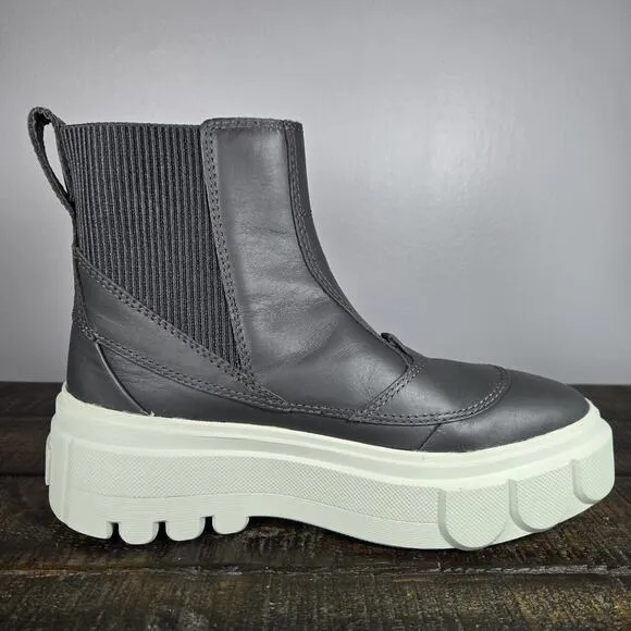 Sorel Caribou X Womens Size 6.5 Platform Waterproof Leather Ankle Boots Gray