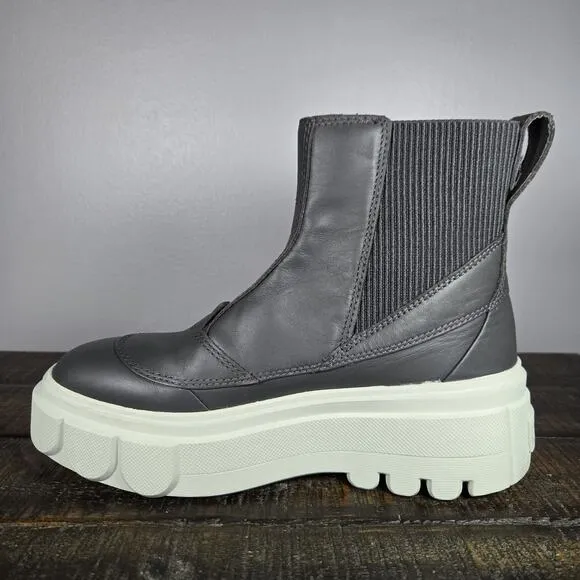 Sorel Caribou X Womens Size 6.5 Platform Waterproof Leather Ankle Boots Gray