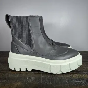 Sorel Caribou X Womens Size 6.5 Platform Waterproof Leather Ankle Boots Gray