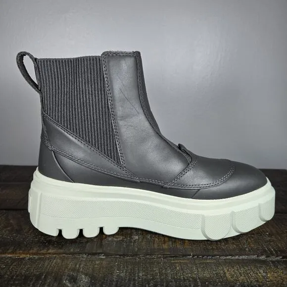Sorel Caribou X Womens Size 7 Platform Waterproof Leather Ankle Boots Gray