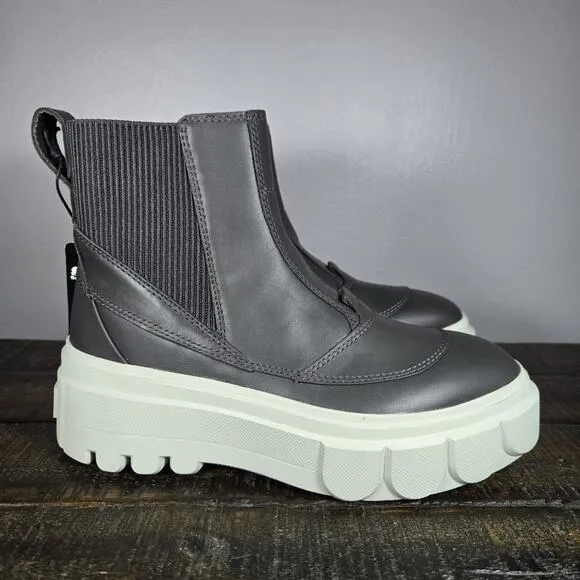 Sorel Caribou X Womens Size 7 Platform Waterproof Leather Ankle Boots Gray