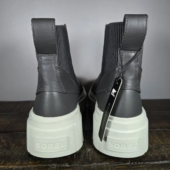 Sorel Caribou X Womens Size 7 Platform Waterproof Leather Ankle Boots Gray